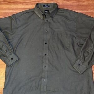 Arrow Heritage Twill Green Plaid Button Up Shirt Large 16-16.5